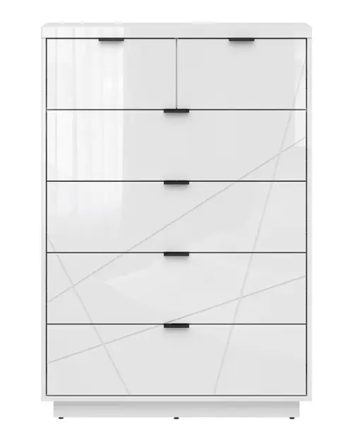 Cómoda Forn 90 cm con 6 cajones blanco brillo