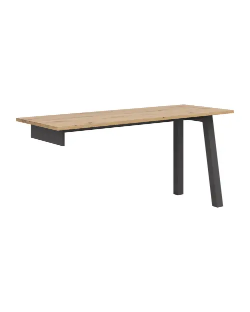 Escritorio con cómoda Homeland 156x150 cm roble artisan/blanco/grafito