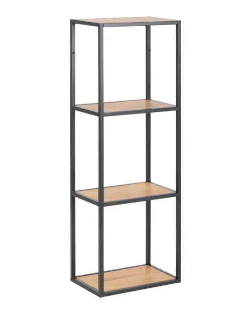 Estante de pared Seaford 24 cm con 3 estantes roble salvaje mate