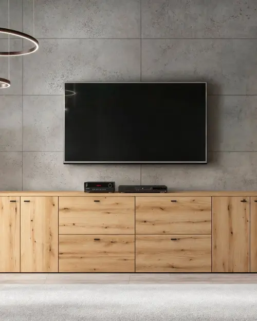 Vitrina System 64 con 2 puertas roble coast evoke