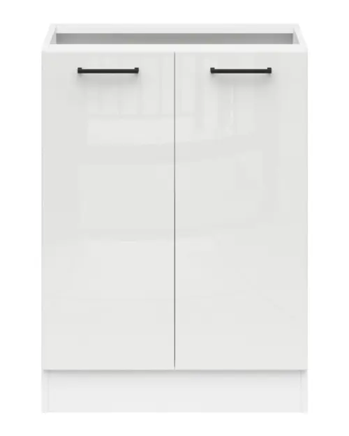 Armario de cocina inferior Junona Line 60 cm blanco tiza brillo