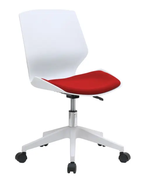 Silla giratoria Kili blanco - rojo
