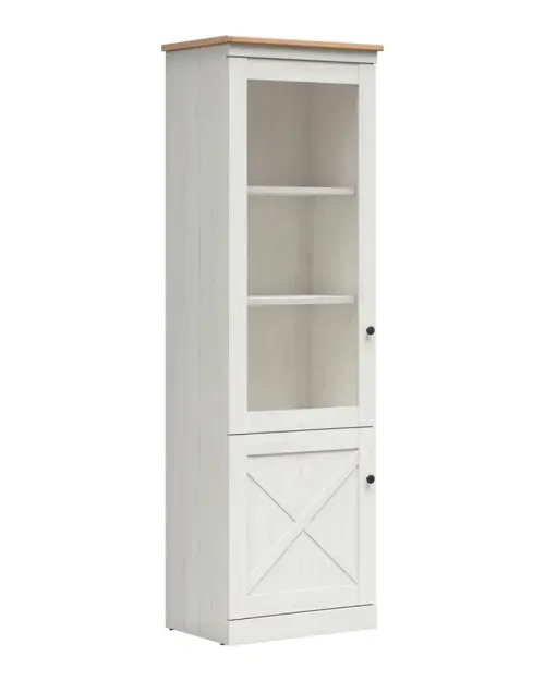 Vitrina Frija 63 cm con 2 puertas pino andersen blanco