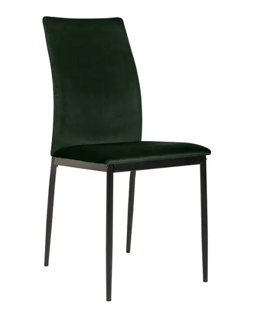 Silla tapizada Weyer de terciopelo verde oscuro