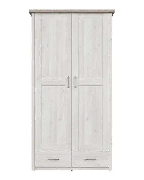 Armario de dos puertas Luca Baby con cajones alerce sibiu claro