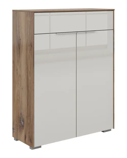 Cómoda Nevada 81 cm con 2 puertas y un cajón roble flagstaff oscuro