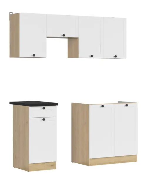 Conjunto de cocina Junona Line 170 cm blanco con encimera