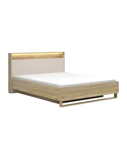 Кровать Dalva 160x200 с основанием и ящиком дуб маувелла/кашемир