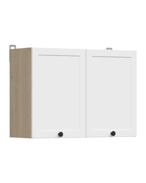 Szafka kuchenna górna Junona Line 80 cm 2-drzwiowa dąb bernstein/biały