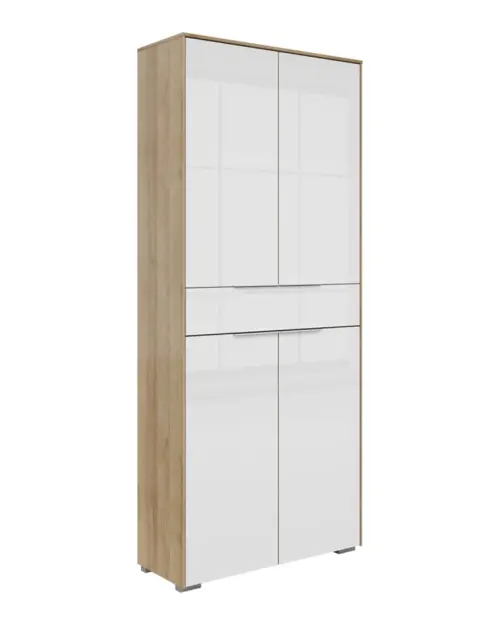 Estantería Nevada 81 cm con 4 puertas y cajón roble riviera