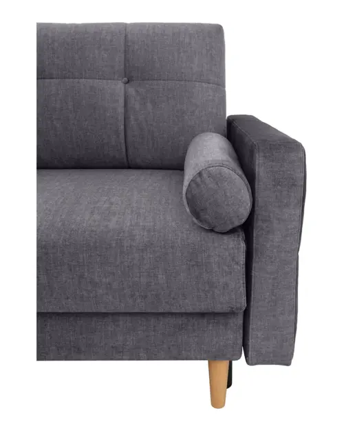 Torent three-seater velvet sofa bed gray