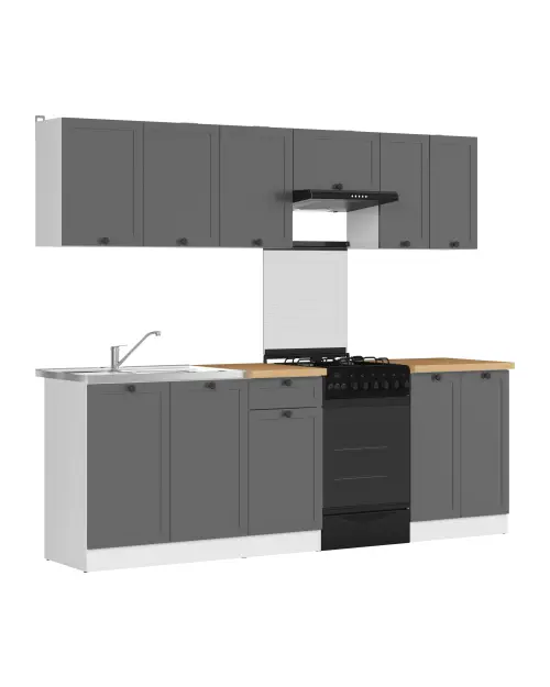 Zestaw kuchenny Junona Line 230 cm grafit z blatem