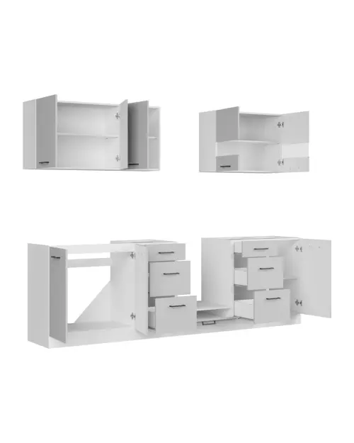 Zestaw kuchenny Junona Line 260 cm jasnoszary połysk