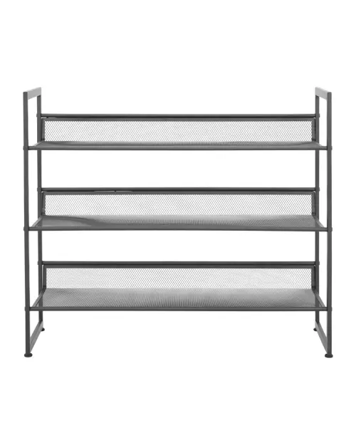 Zapatero Menola con 3 estantes metálico negro