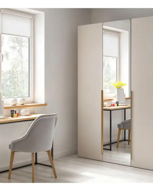 Armario de tres puertas Flex 150 cm con espejo cachemira