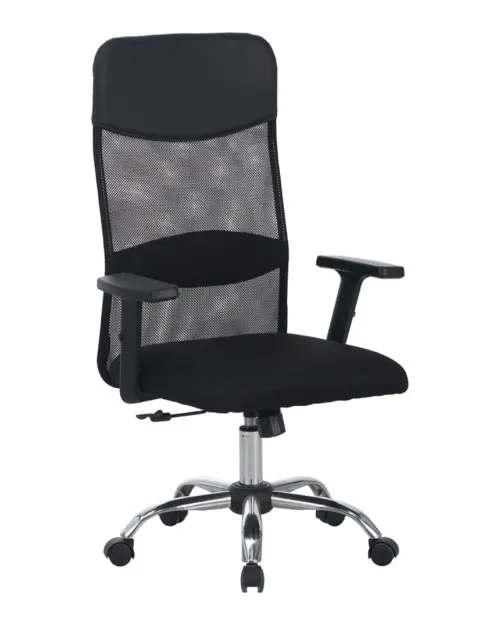 Silla giratoria Alex con reposabrazos ajustable negra