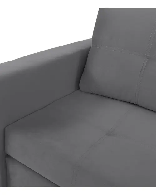 Диван двухместный Bunio III раскладной с ящиком серый