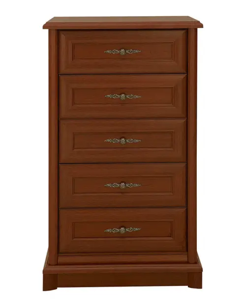 Cómoda Kent 62 cm con 5 cajones castaño
