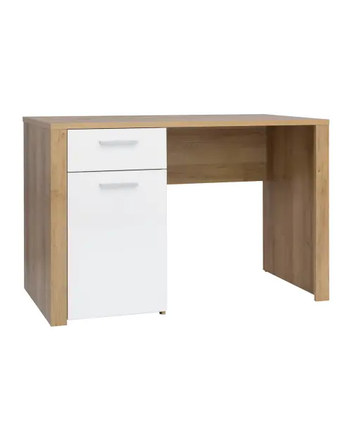 Escritorio Balder 120 cm con puertas y cajón roble riviera/blanco