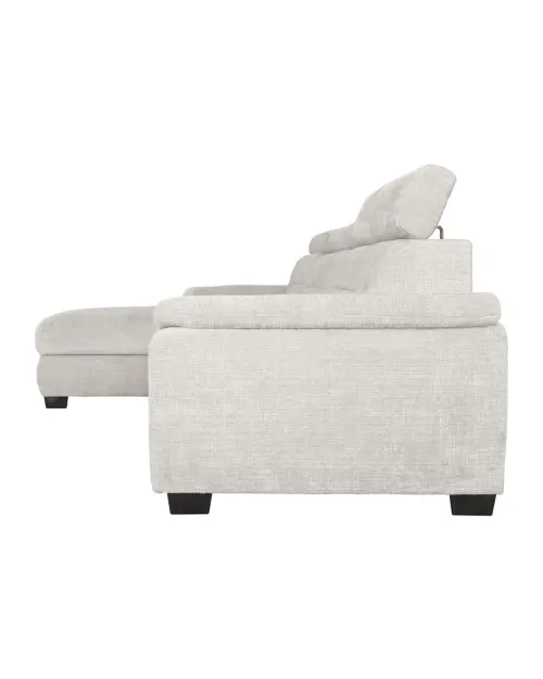 Sofá rinconera izquierda Aguda convertible con arcón beige