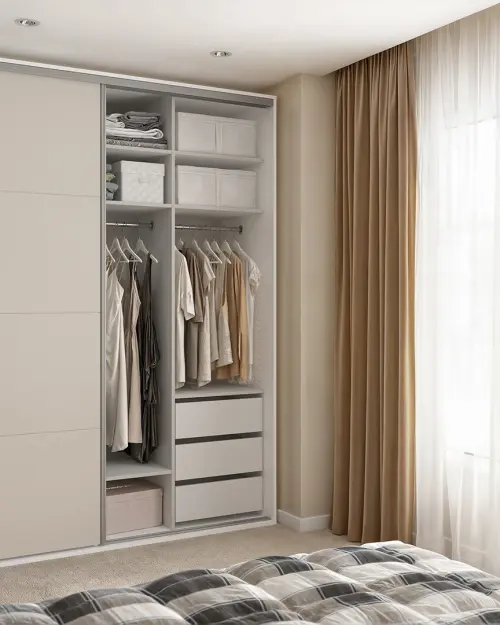 Szafa przesuwna Flex 200 cm z lustrem biały/kaszmir