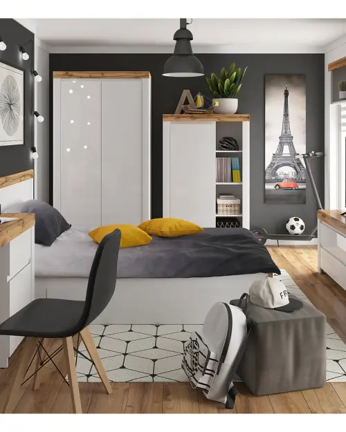 Estantería Holten 68 cm con 3 cajones y 4 estantes blanca