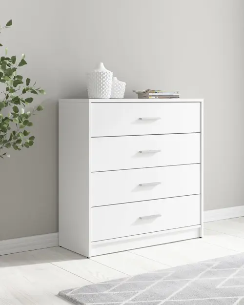 Cómoda Nepo Plus 80 cm con 4 cajones blanco