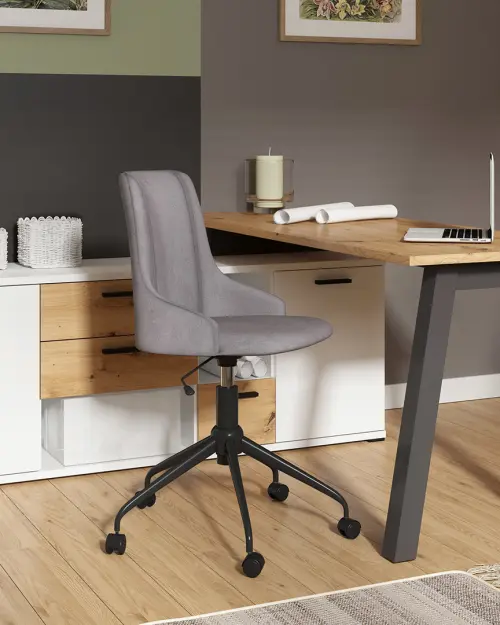 Escritorio con cómoda Homeland 156x150 cm roble artisan/blanco/grafito