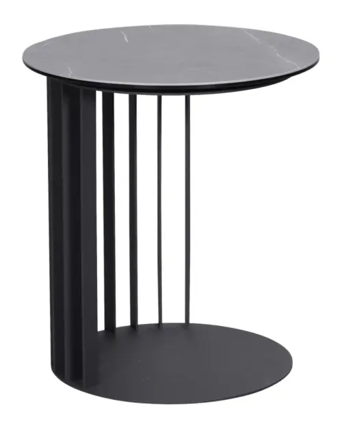 Mesa redonda Lipari 45 cm gris-negro