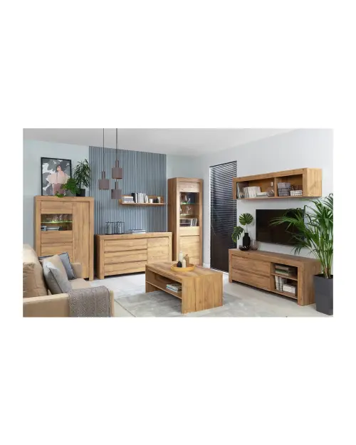 Estantería Holten 68 cm con 3 cajones y 3 estantes roble waterford