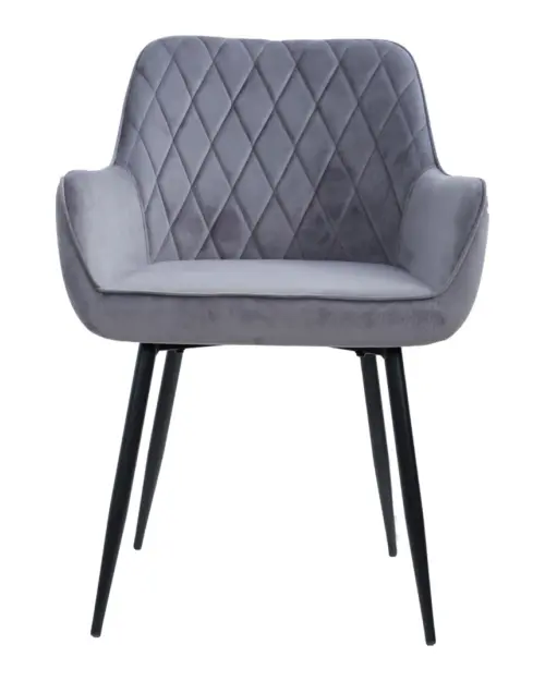Nicolas upholstered velvet chair grey