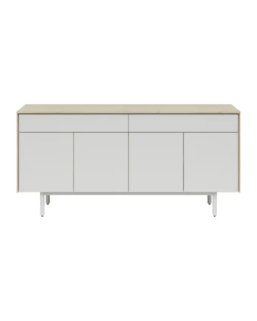 Cómoda Ema 180 cm con 4 puertas y 2 cajones jackson hickory/gris claro