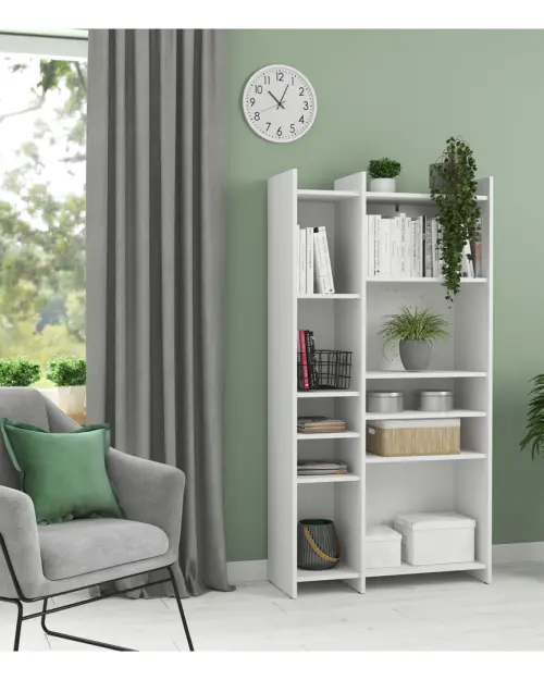 Estantería Benny 80 cm con 8 estantes blanca