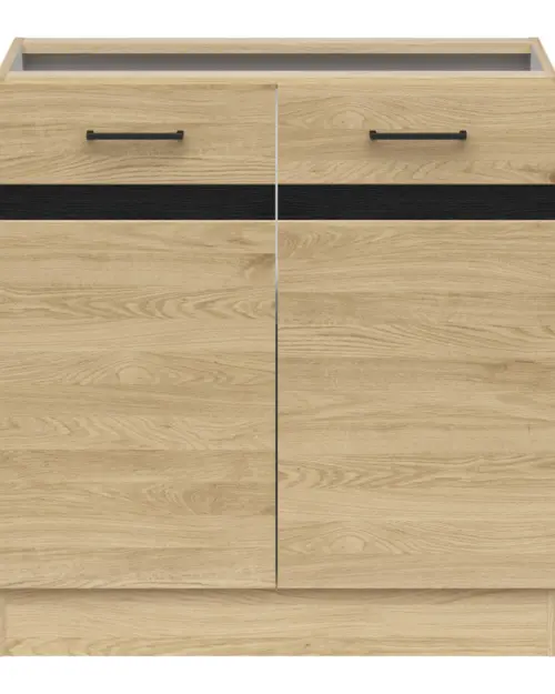Armario bajo de cocina Junona Line 80 cm con 2 puertas roble bernstein