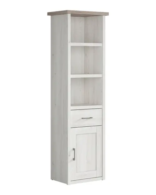 Estantería Luca Juzi 60 cm con 1 puerta, cajón y 3 estantes alerce sibiu claro