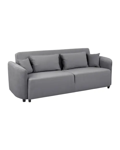 Sofá cama de tres plazas Akaro plegable con contenedor, terciopelo gris