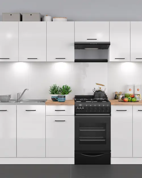 Conjunto de cocina Junona Line 230 cm brillo tiza sin encimera