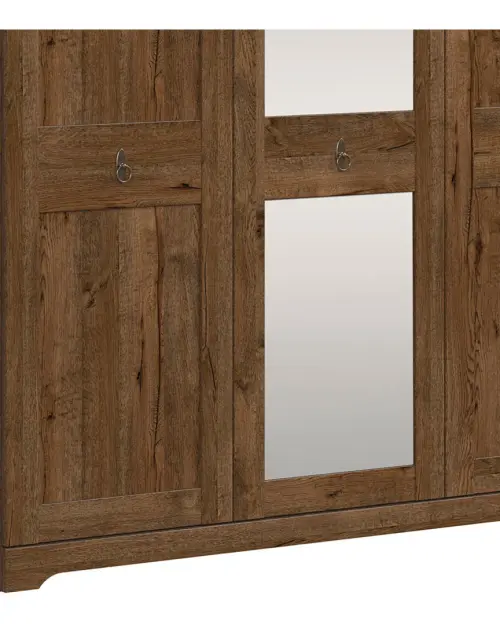 Armario de tres puertas Patras 153 cm con espejo roble april
