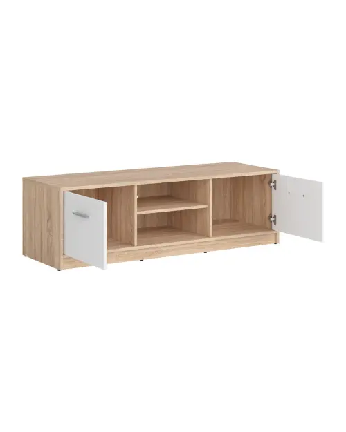 Mueble RTV Nepo Plus 138 cm con 2 puertas y un estante roble sonoma/blanco