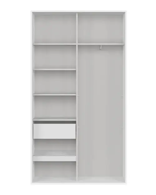 Шкаф-купе Flex 120 см с зеркалом белый глянец