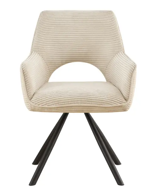 Кресло обивное Jason поворотное вельветовое кремовое