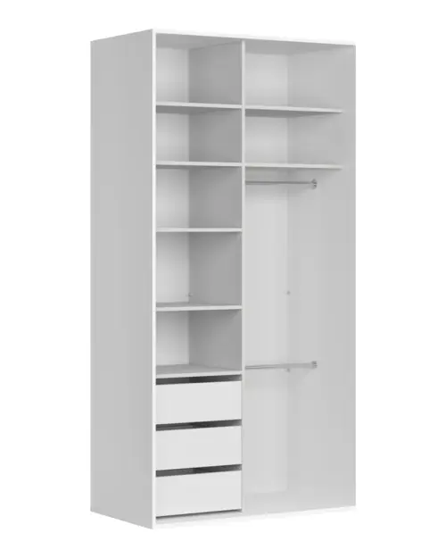 Sliding wardrobe Flex 120 cm with mirror white/cashmere