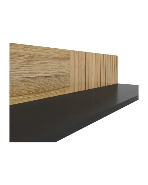 Estante de pared Luen 155 cm roble tegola/roble mauvella