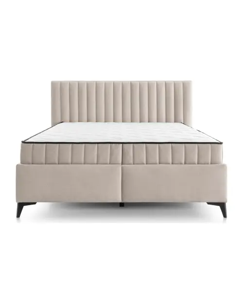 Cama continental Joy 180x200 con contenedores beige claro