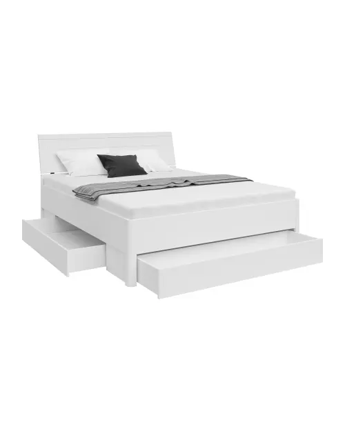 Cama Saturn 160x200 con 3 cajones blanca