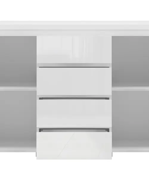 Cómoda Larios 143 cm con 2 puertas y 4 cajones blanco brillo