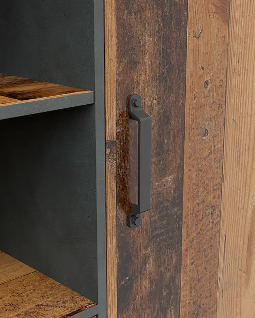 Estantería Weston 120 cm con 3 puertas, cajón y 4 estantes pino old style