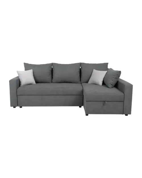 Sofá rinconera universal Przemek IV con función de cama y contenedores gris