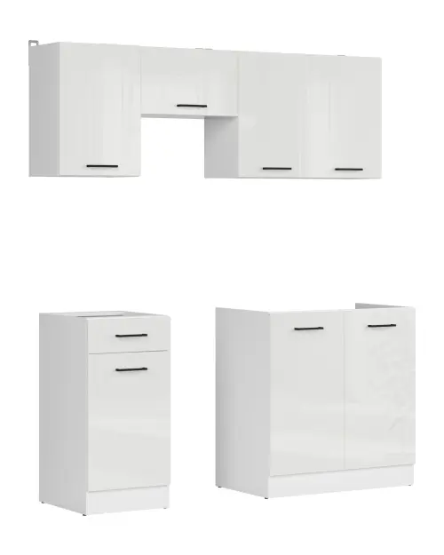 Zestaw kuchenny Junona Line 170 cm kreda połysk bez blatu