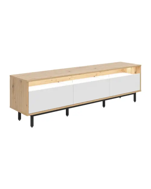 Mueble TV Gap 190 cm con 3 cajones roble artisan/blanco